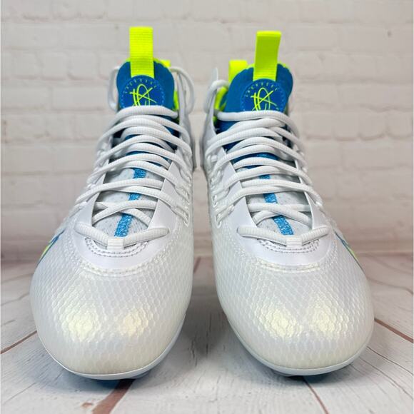 Nike Huarache 9 Elite LAX SE White Blue Lacrosse Cleats Mens Size 7 (FV6149-100) - Picture 5 of 10